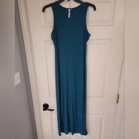 Fabletics Womens Ribbed Maxi Dress Yitty Collection Soft Bodycon Size L Green - Picture 2 of 7